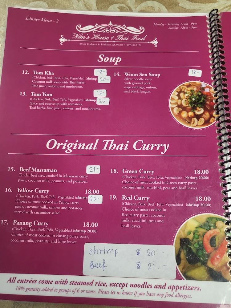 Nim's House of Thai Food Menu image 3